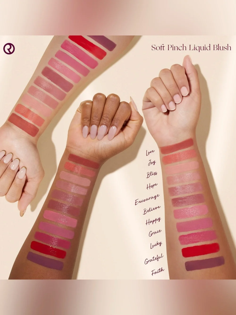 Rare Beauty Faith Soft Pinch Liquid Blush- matte deep berry, pigmented, vegan